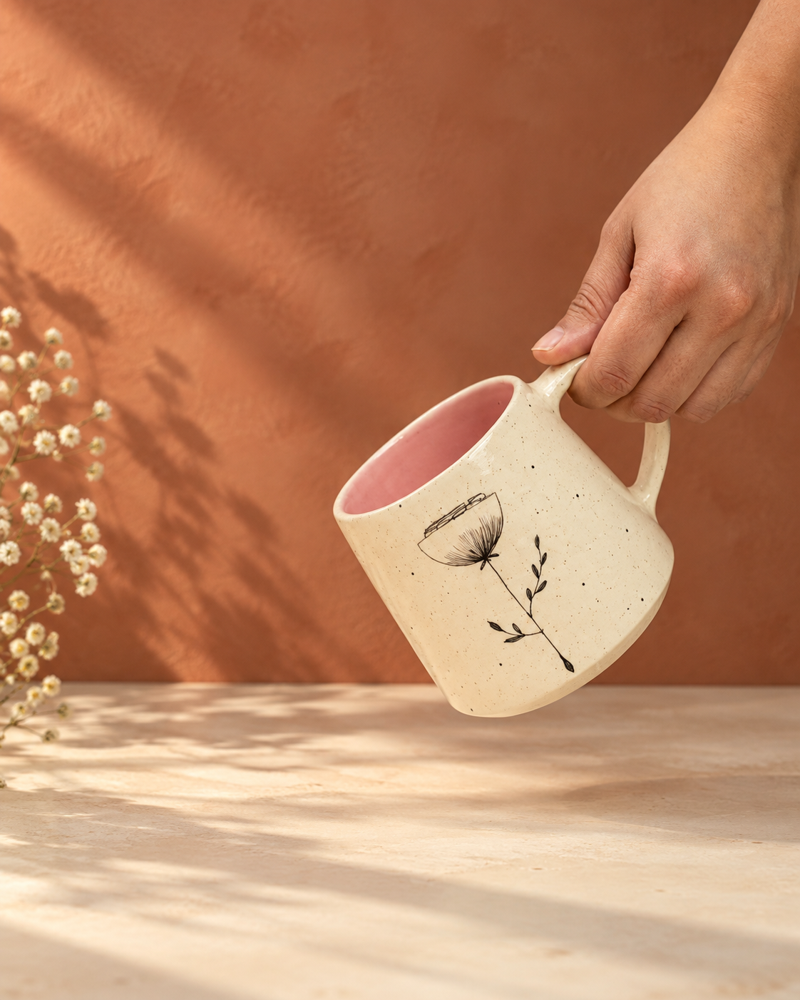 Carnation Coffee Mug, Pink ( 1 Piece)