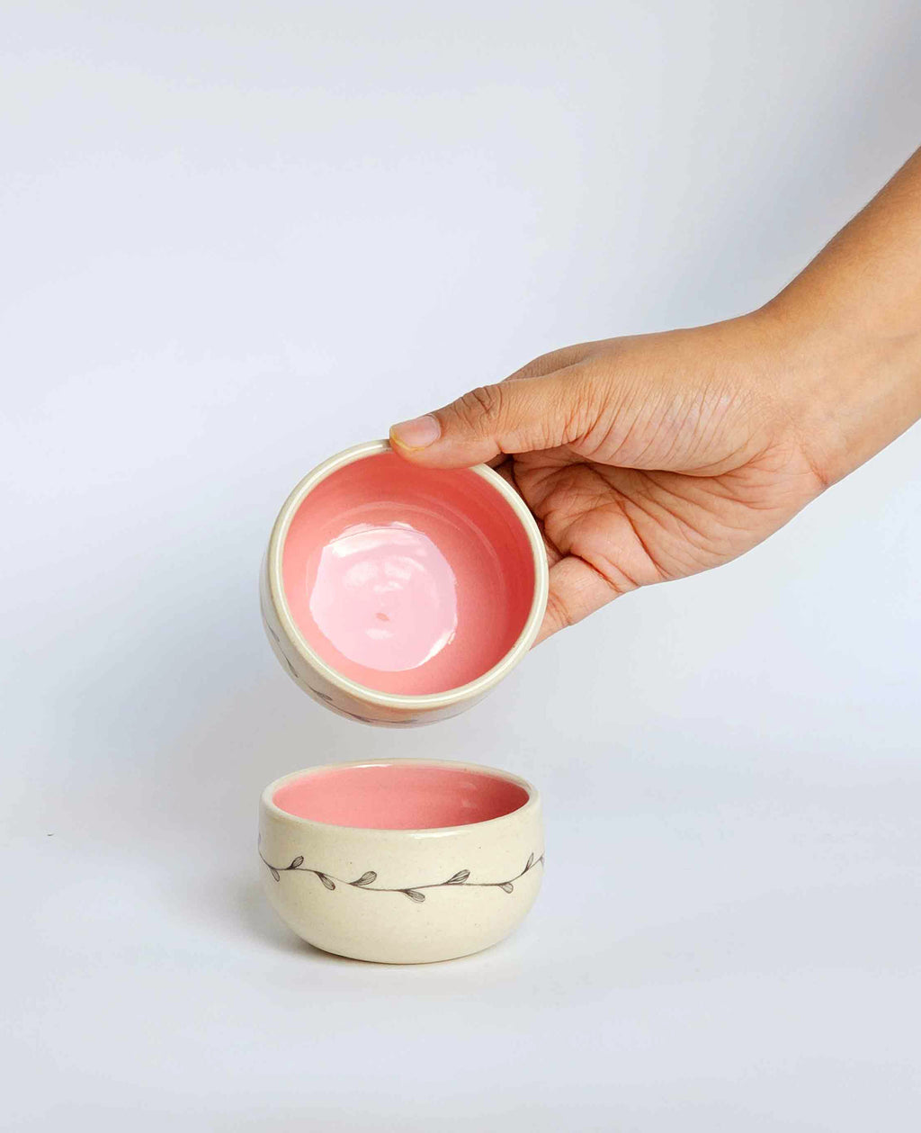 Vine Pinch Bowls,Pink(Set of 2)