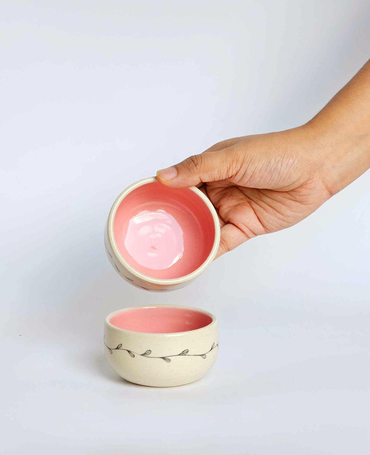 Vine Pinch Bowls,Pink(Set of 2)