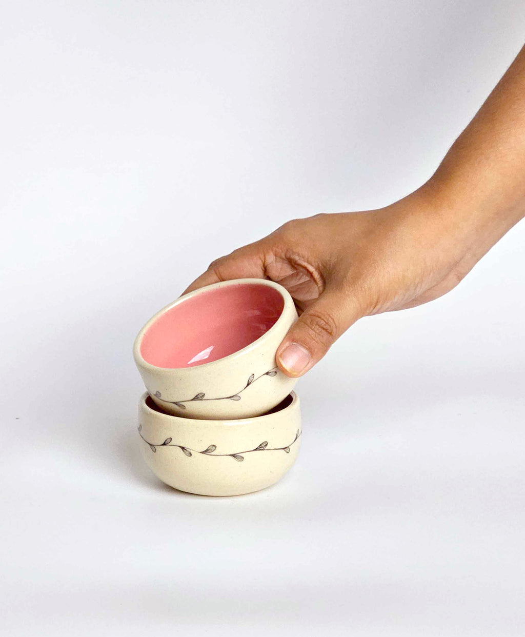 Vine Pinch Bowls,Pink(Set of 2)