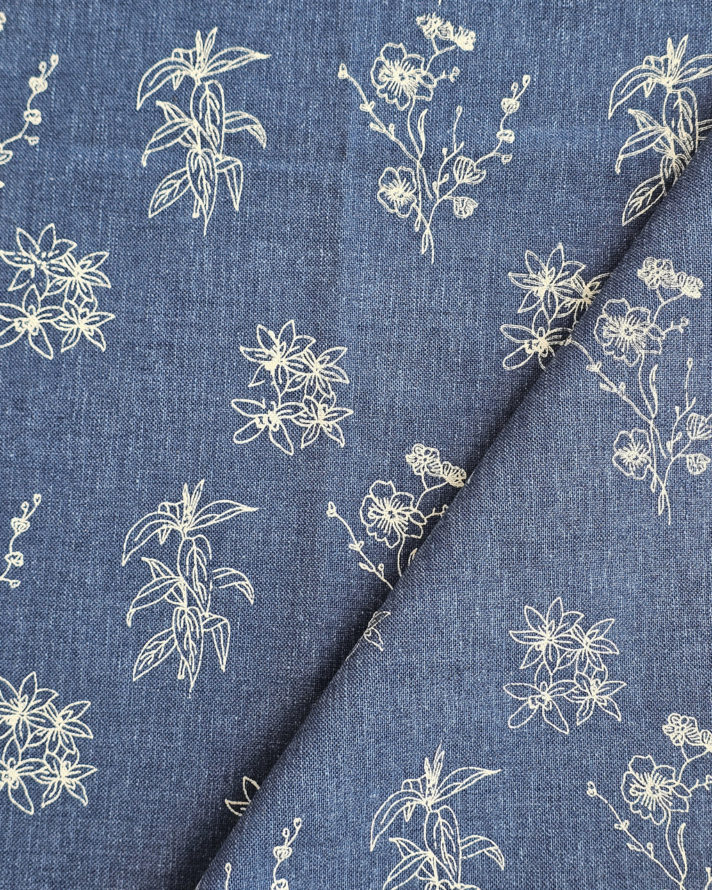 Wildflower Fabric, Blue