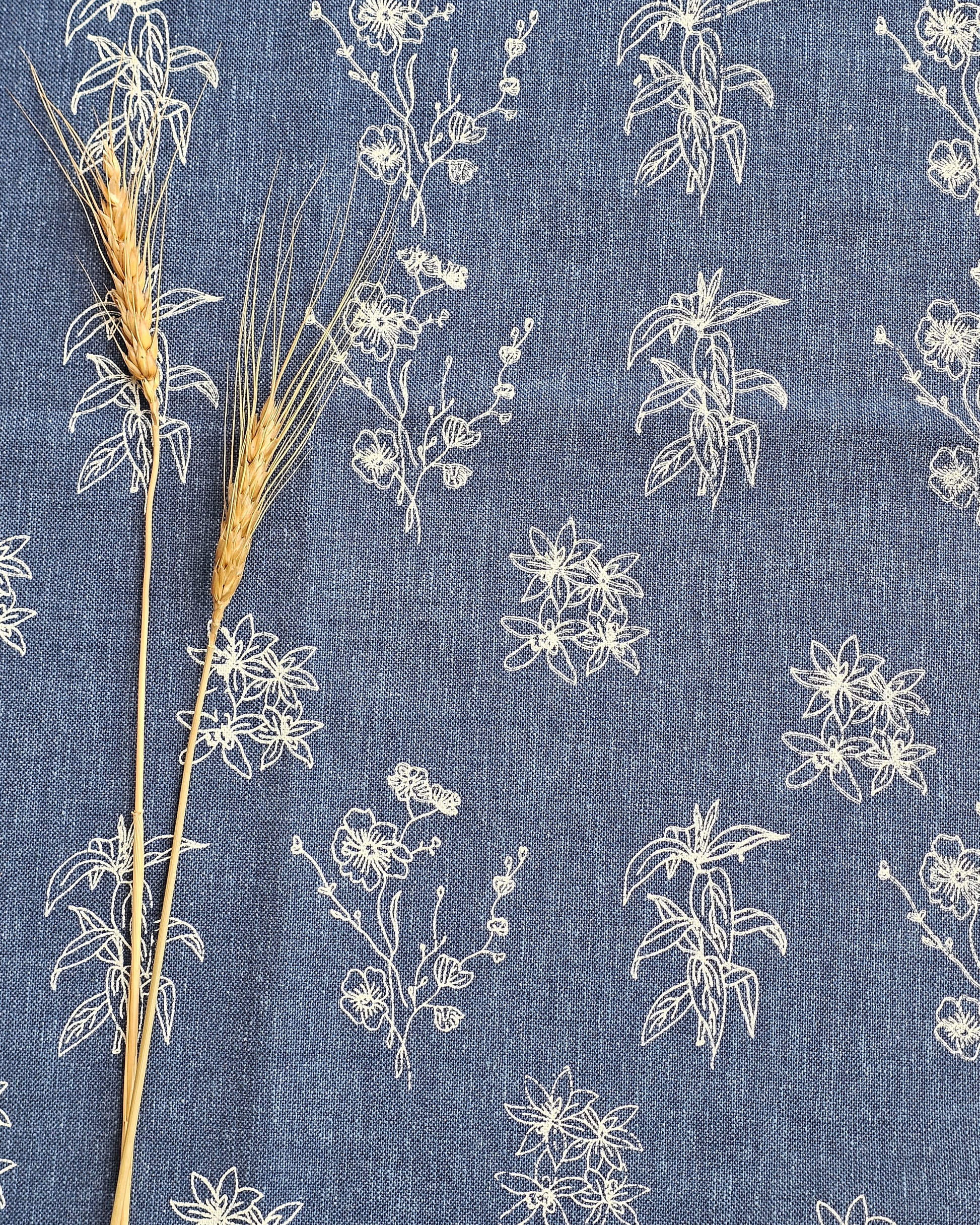 Wildflower Fabric, Blue