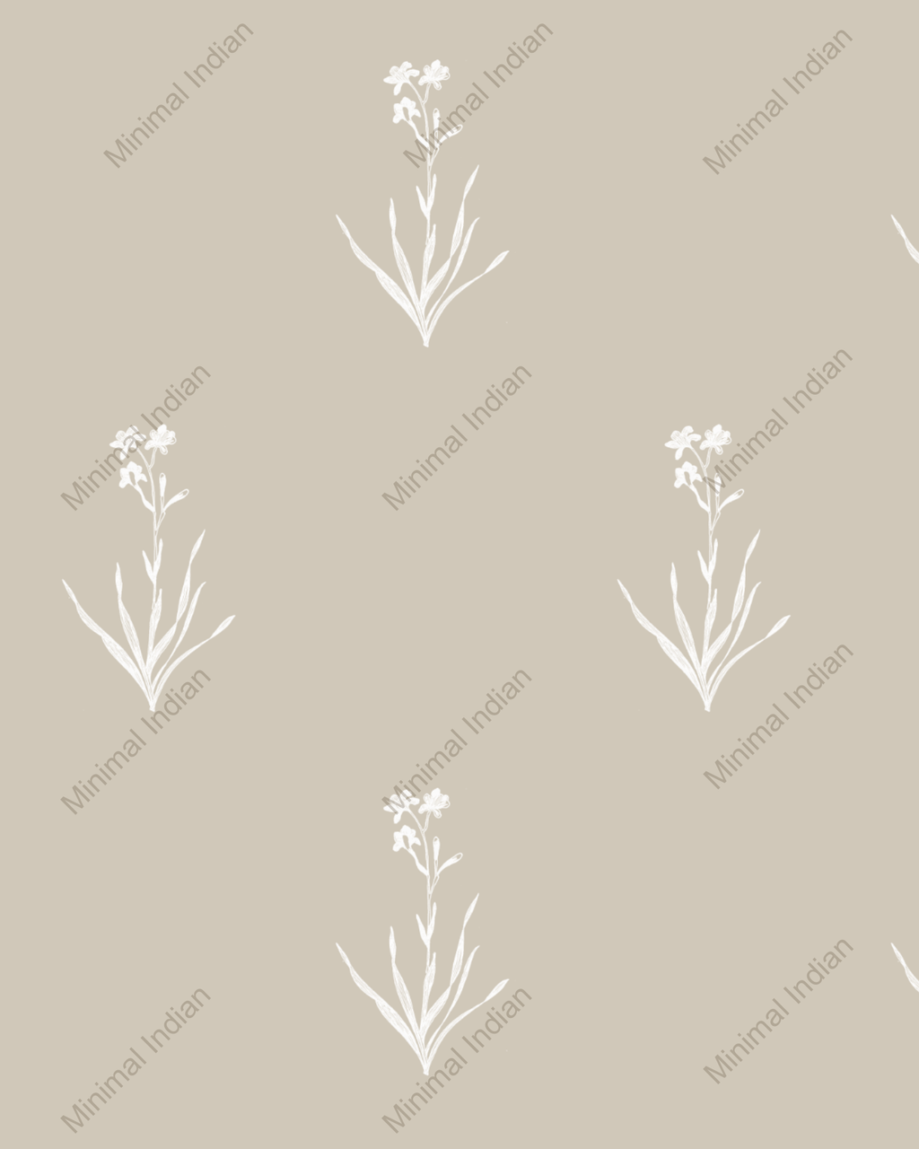 Bouquet Wallpaper, Beige