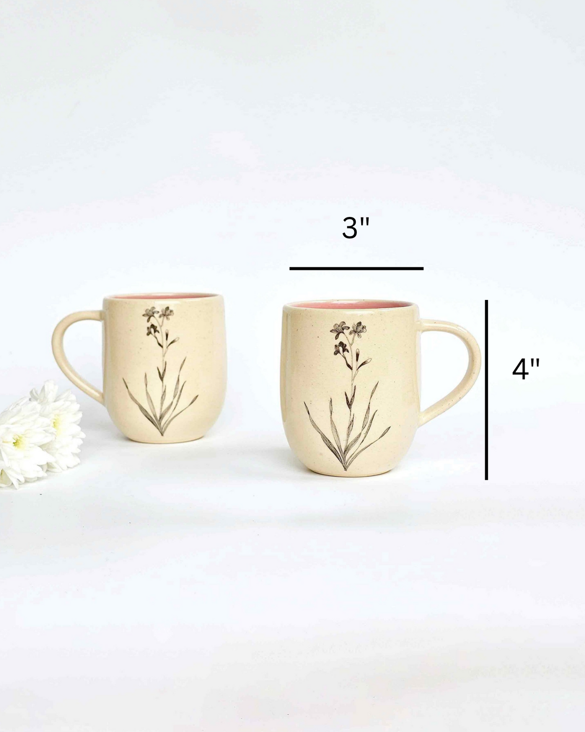 Bouquet Coffee Mugs, Pink ( Set of 2)