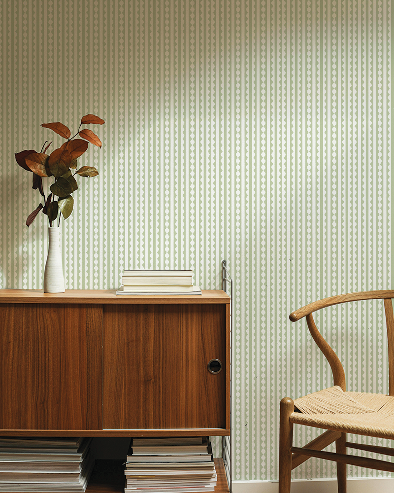 Carnival Wallpaper, Sage Green