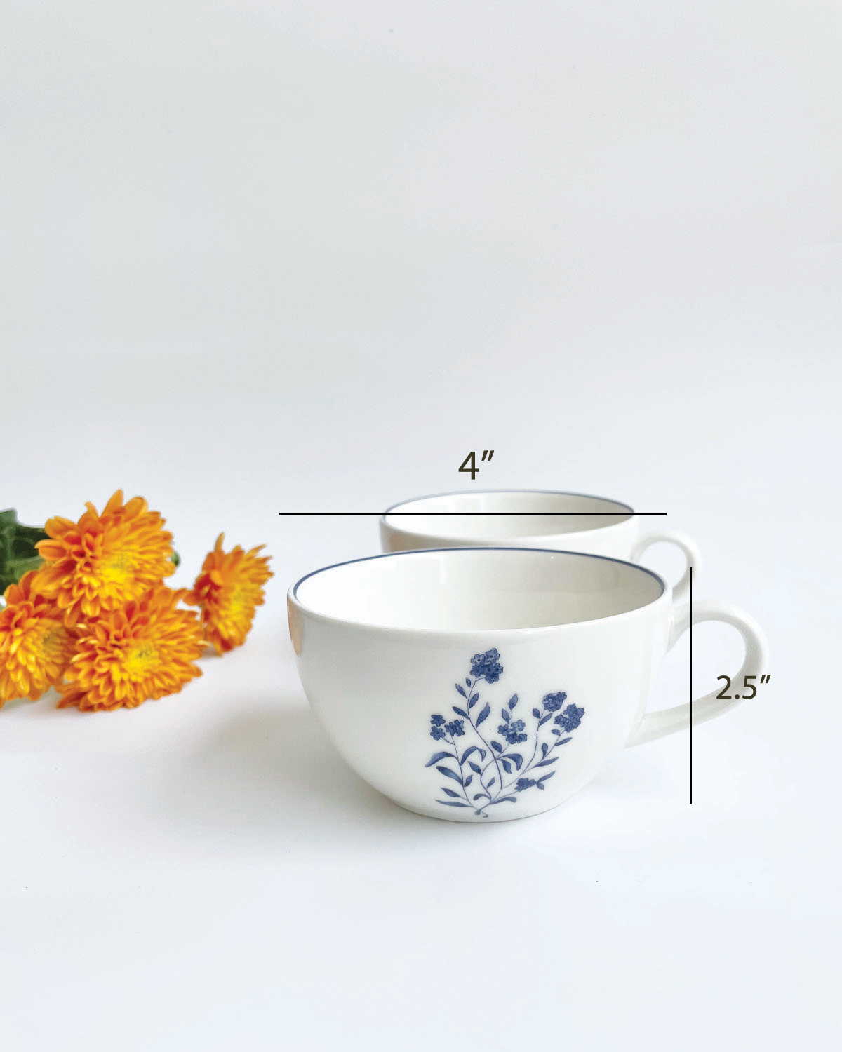 Cicely Cappuccino Mug & Saucer Set (1 Mug & 1 Saucer)