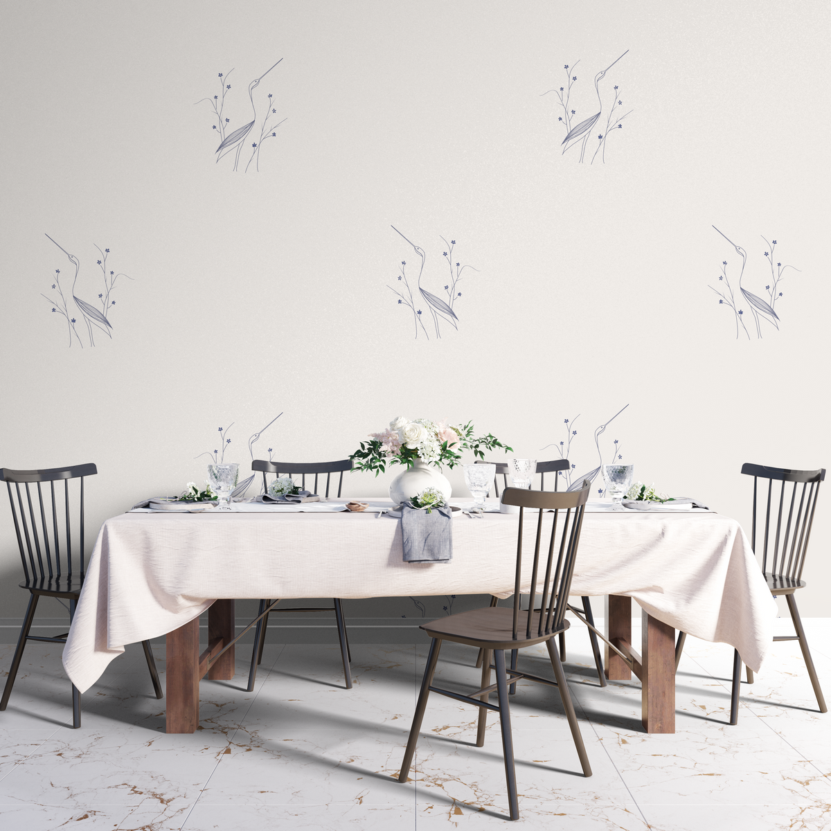 Crane Wallpaper – minimal indian