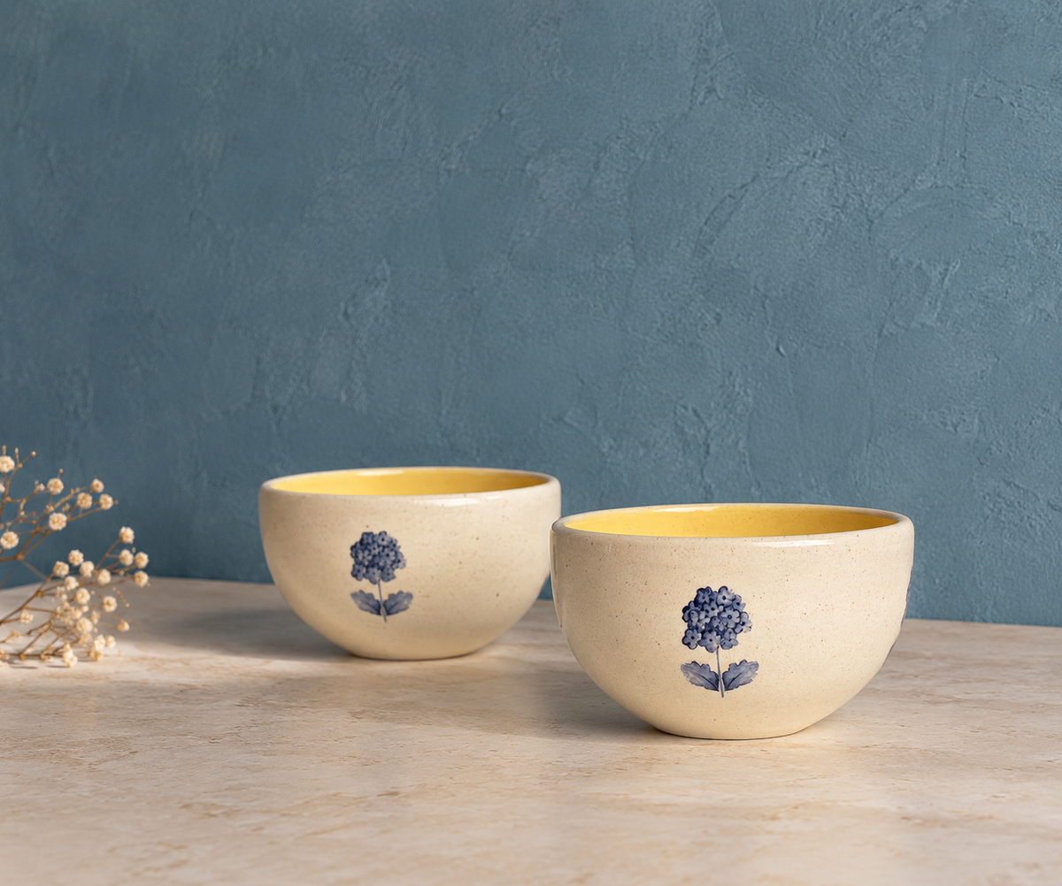 French Flora Soup Bowls Musterd (Set of 2)