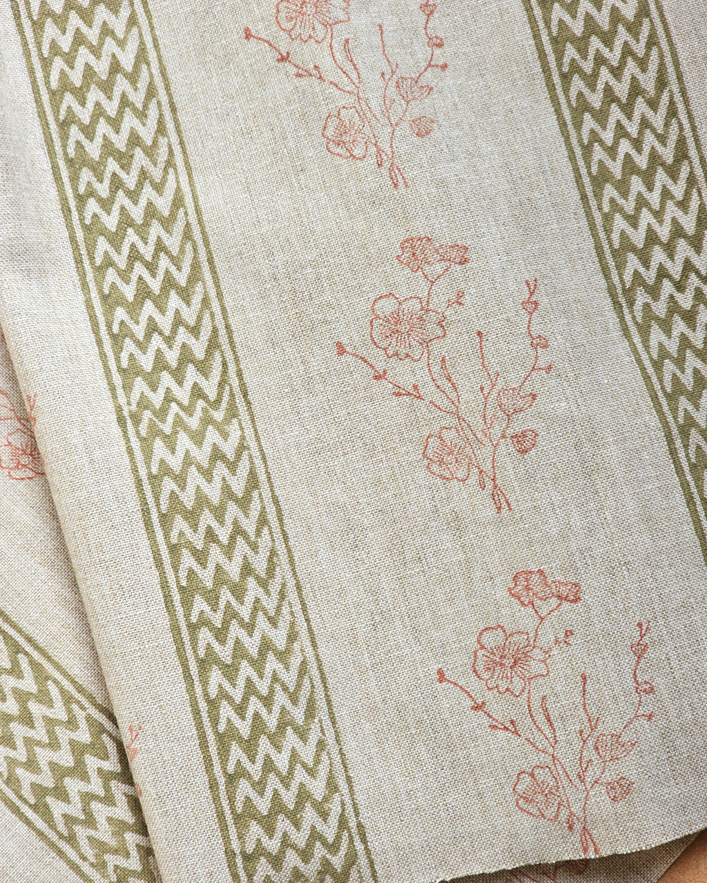 Ash Meadow Fabric, Pink & Sage Green