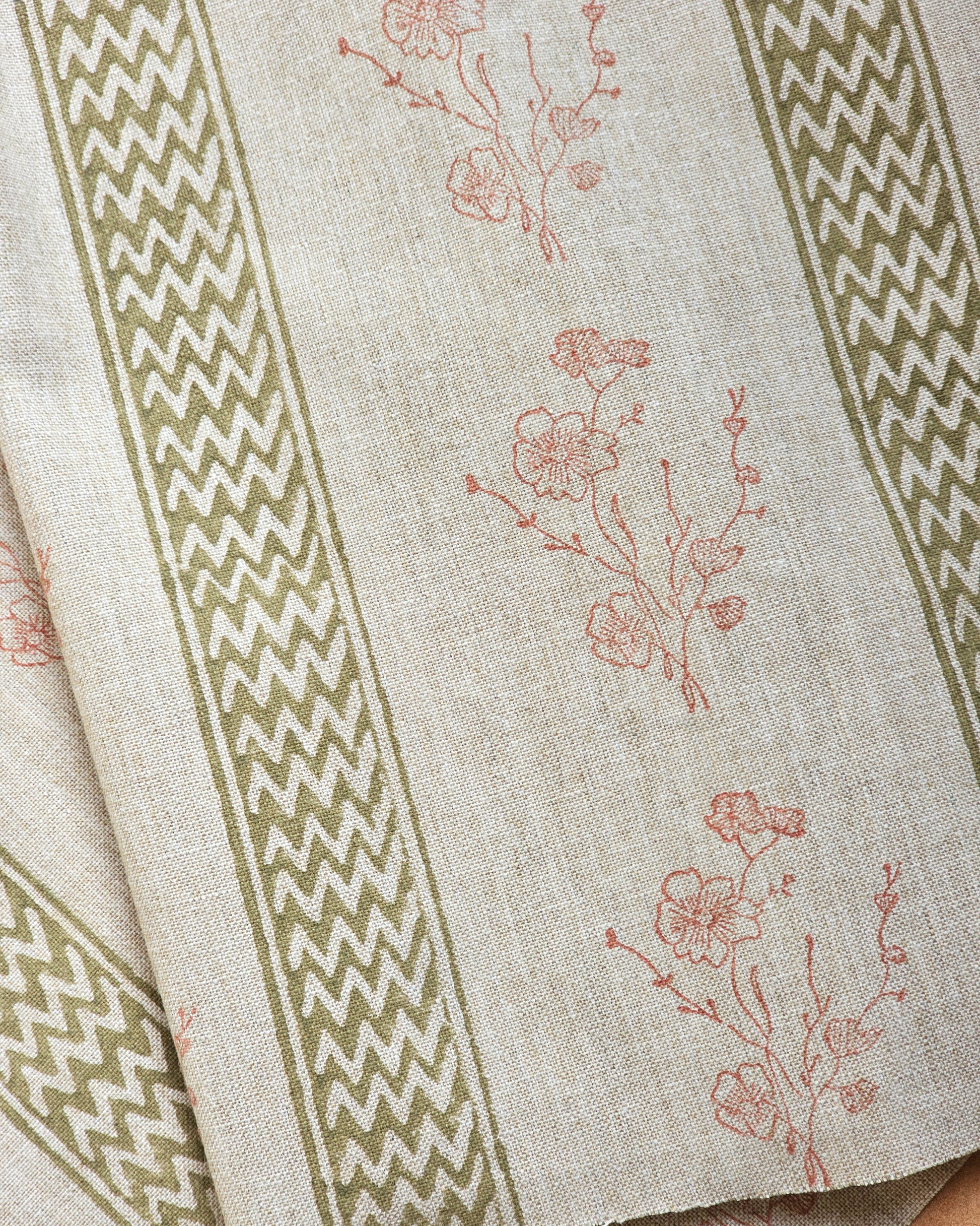 Ash Meadow Fabric, Pink & Sage Green