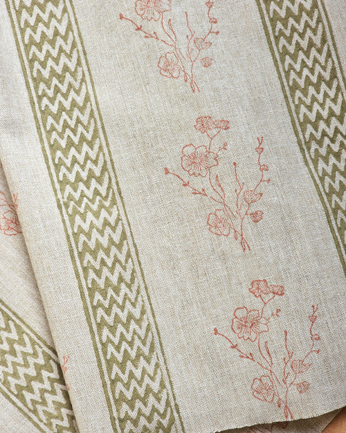 Ash Meadow Fabric, Pink & Sage Green