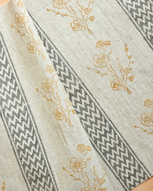 Ash Meadow Fabric, Grey & Ochre