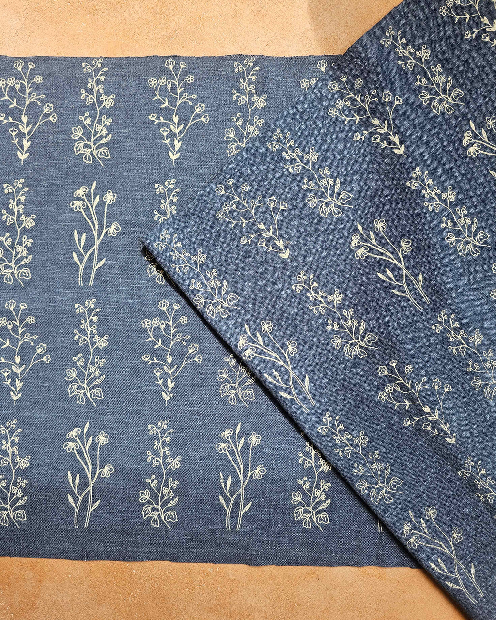 English Meadow Fabric,  White