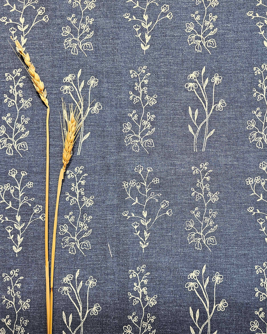 English Meadow Fabric,  White