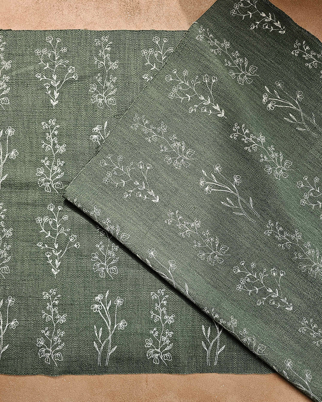 English Meadow Fabric,  White