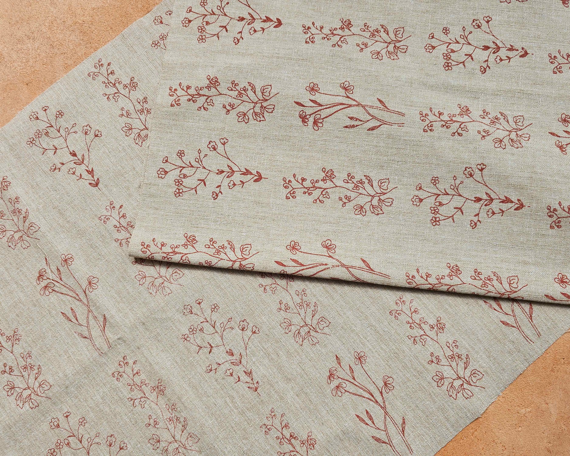 English Meadow Fabric,  Peach