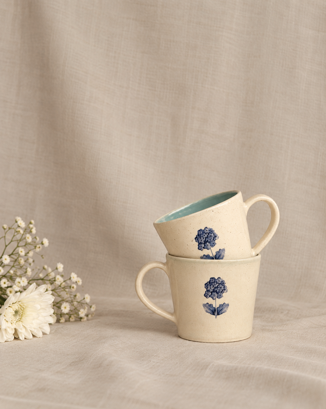 French Flora Teacups, Mint (Set of 2 )