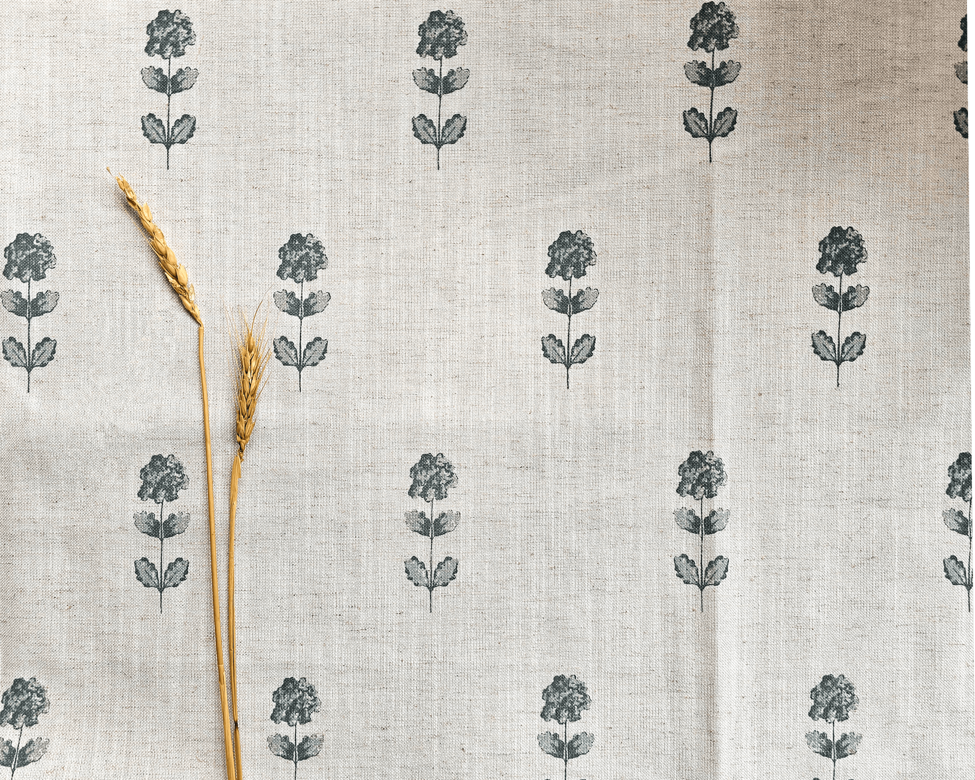 French Flora Fabric, Steel Blue