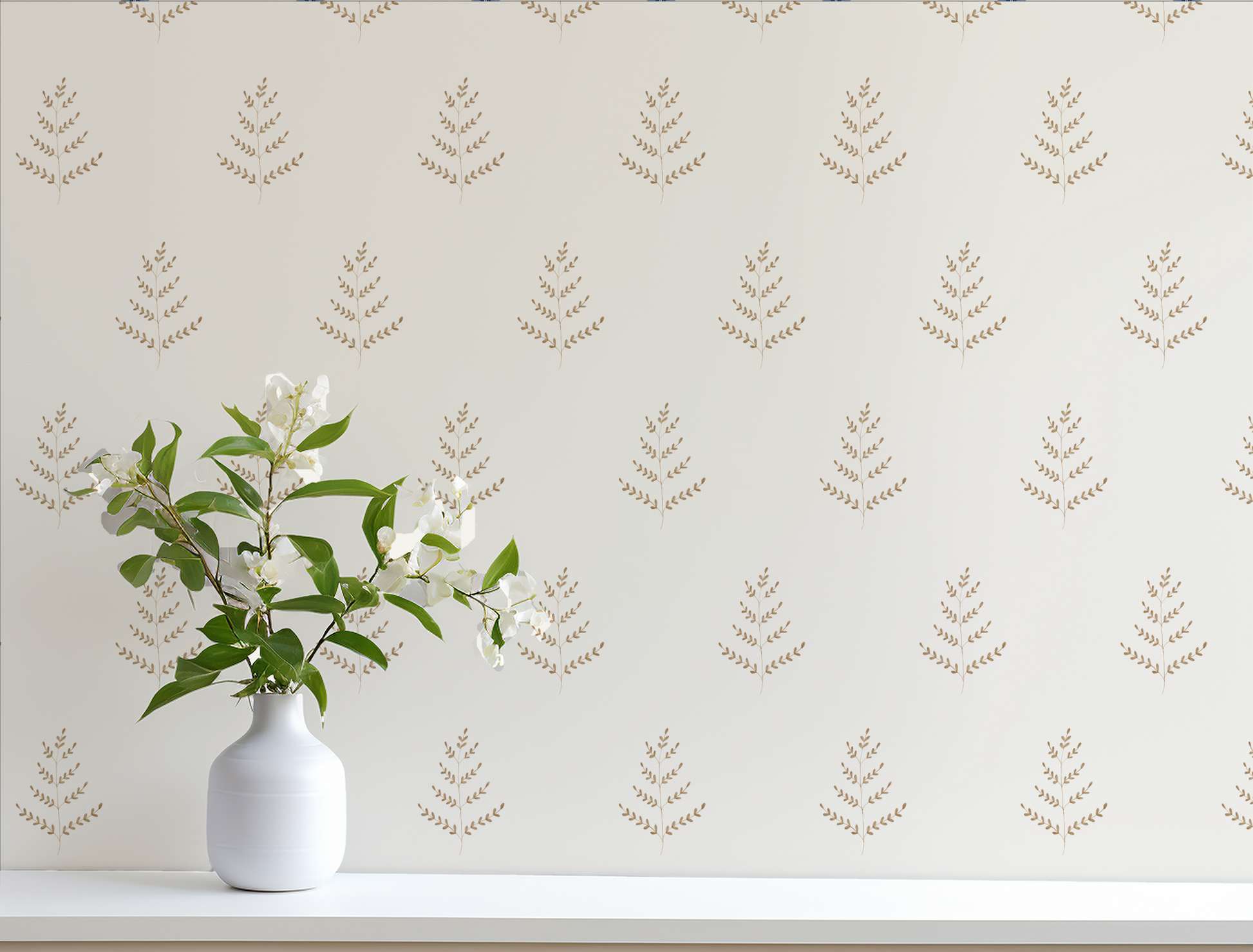 Ferns Wallpaper, Rust