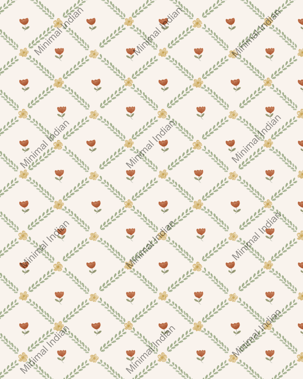 Willow Garden Wallpaper, Red