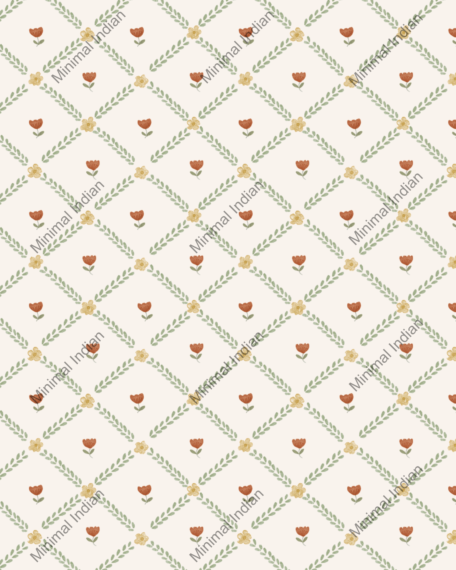 Willow Garden Wallpaper, Red