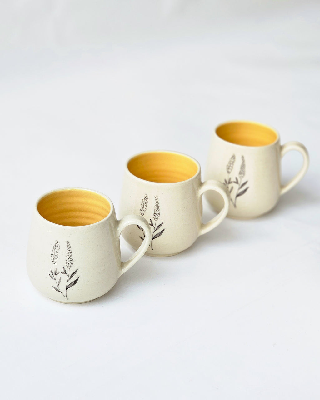 Lavender Coffee Mugs, Mustard (Set of 2 )