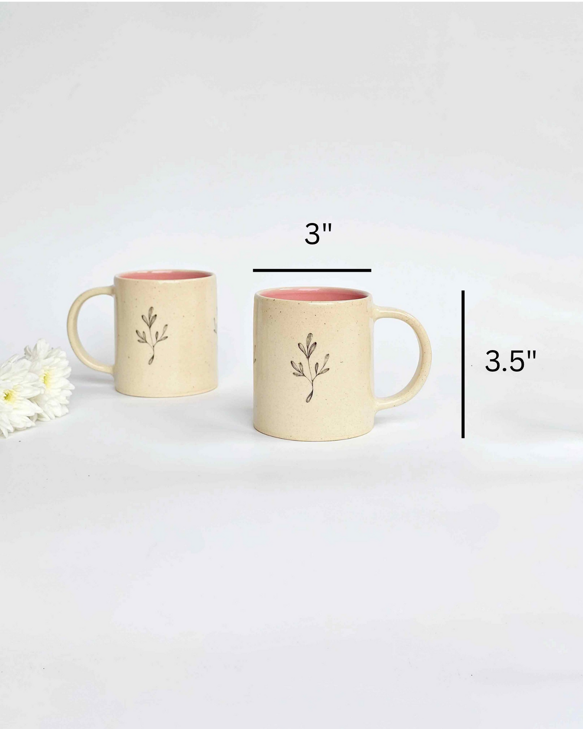 Lily Coffee Mugs, Pink ( Set of 2)