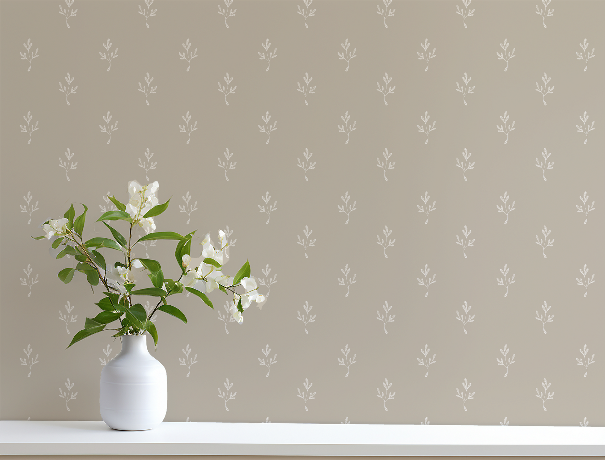 Lily Wallpaper, Beige