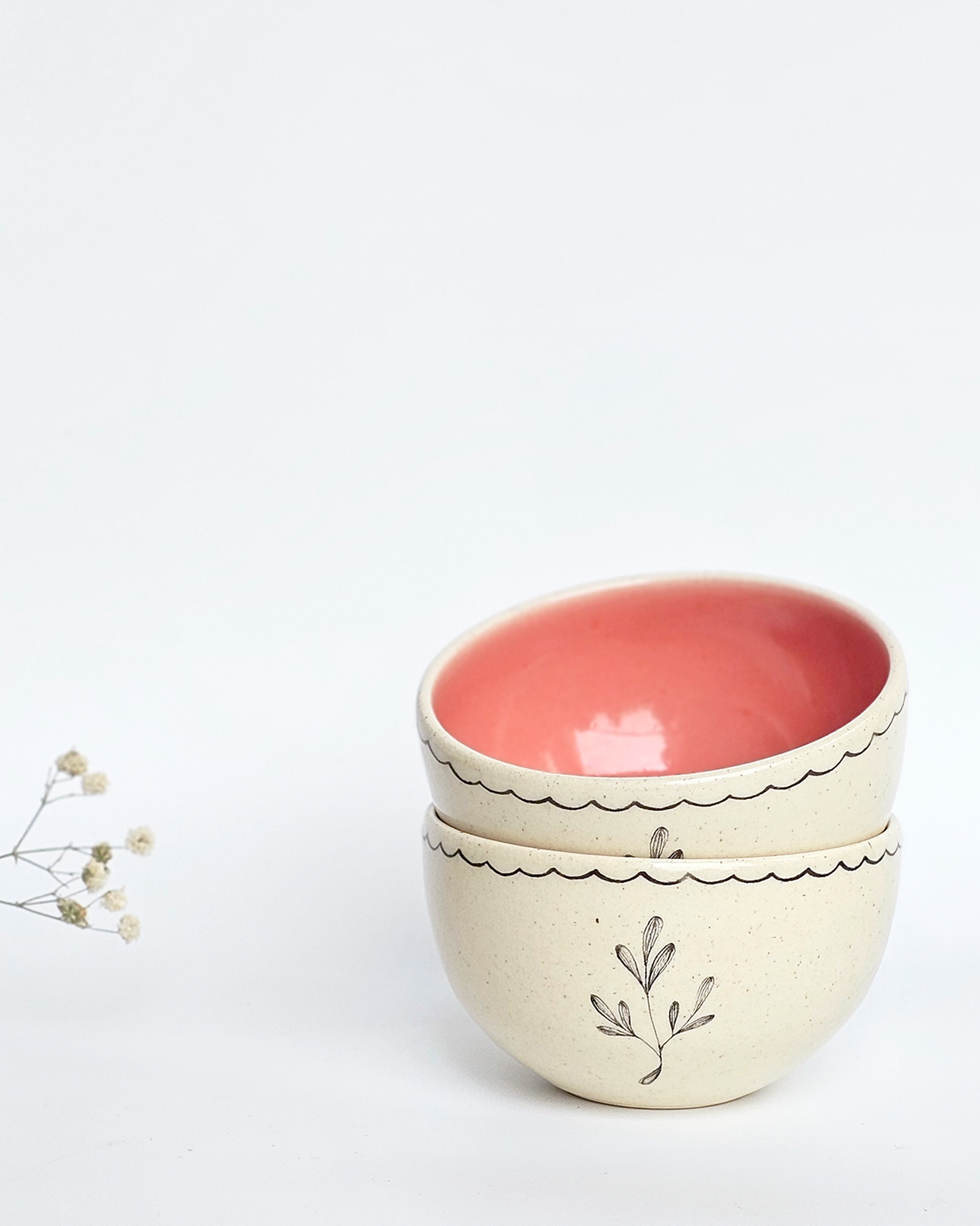 Lily Soup Bowls, Peach (Set of 2)