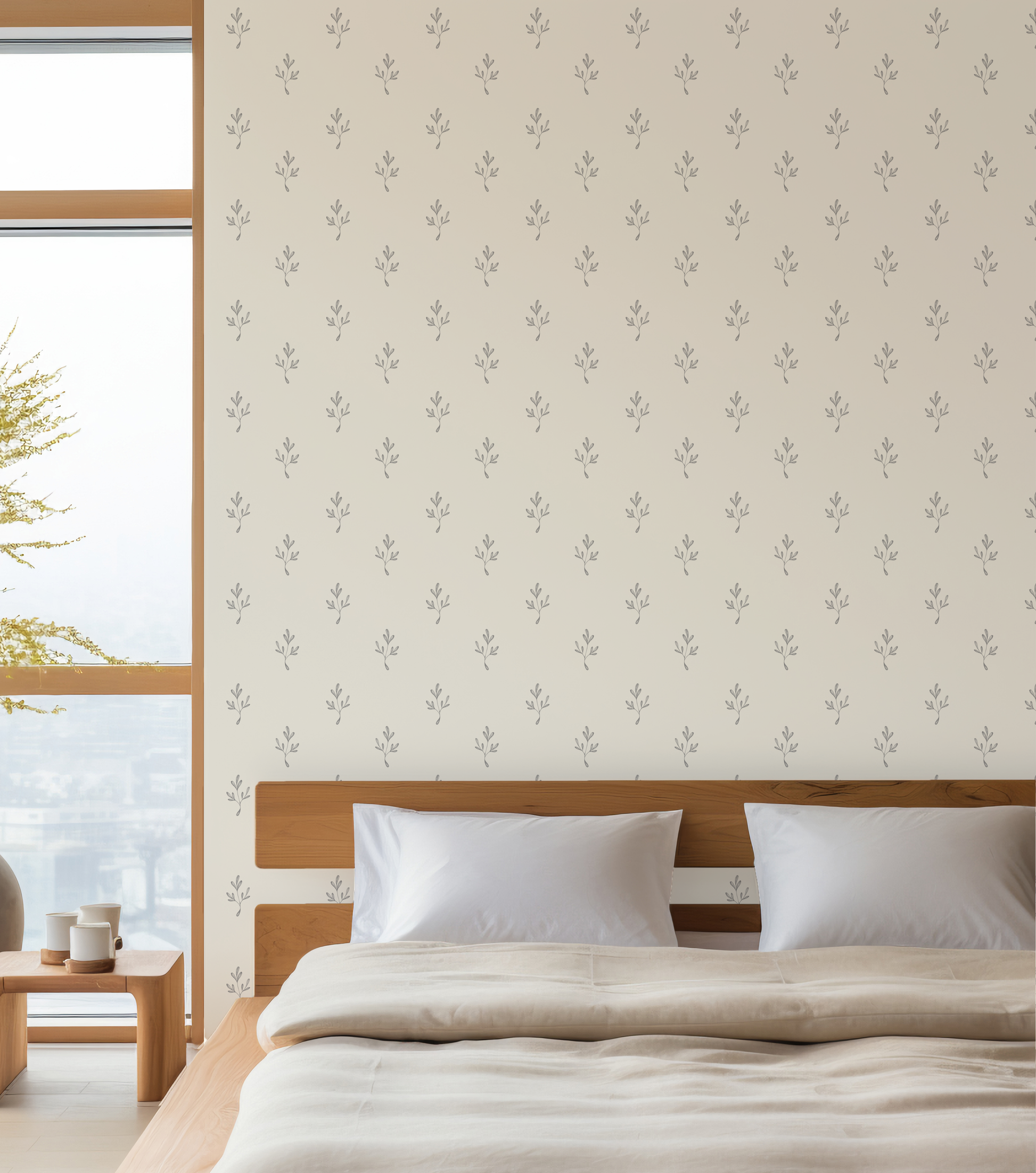 Lily Wallpaper, Grey