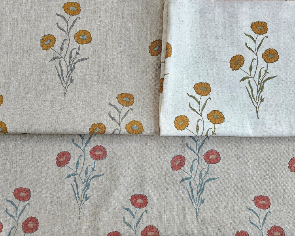 Marigold Fabric, Ochre &Green