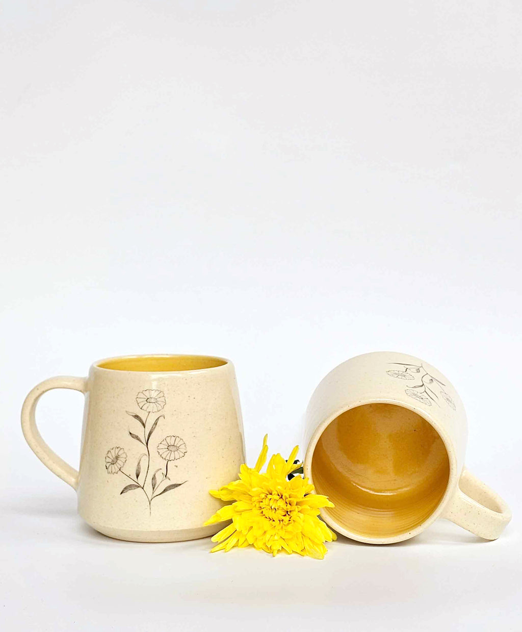 Marigold Coffee Mugs, Mustard ( Set of 2)