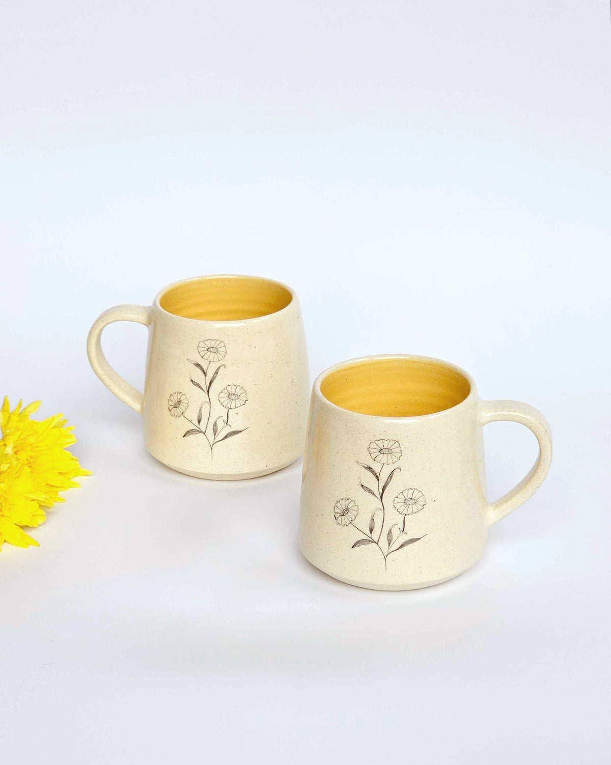Marigold Coffee Mugs, Mustard ( Set of 2)