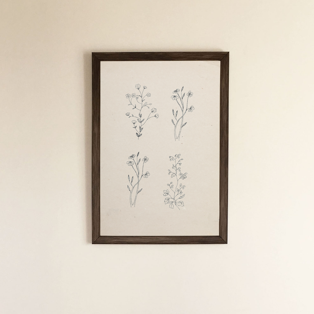 English Meadow Art Print On Handmade Cotton Paper (Width: 12.2" Height : 16.5")