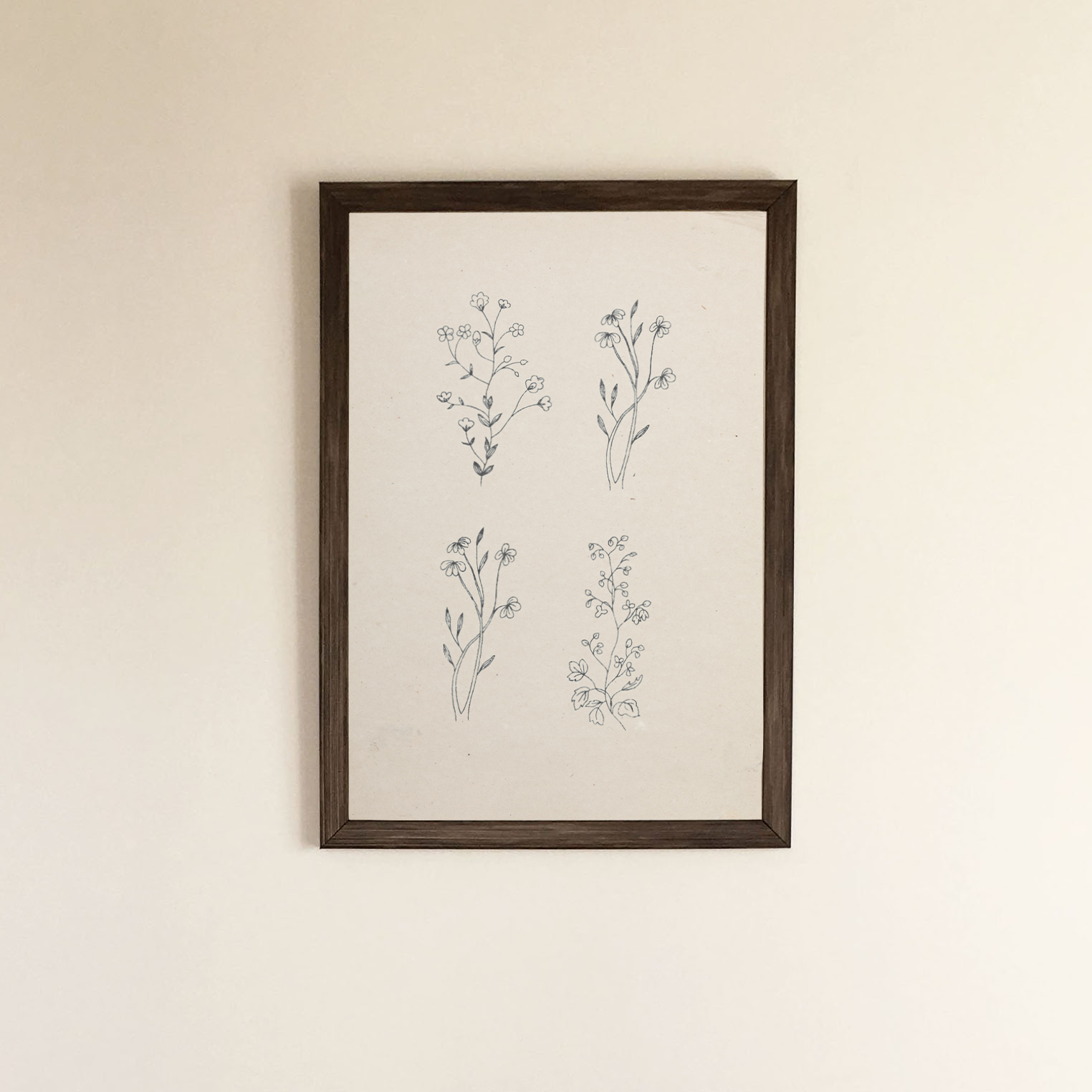 English Meadow Art Print On Handmade Cotton Paper (Width: 12.2" Height : 16.5")