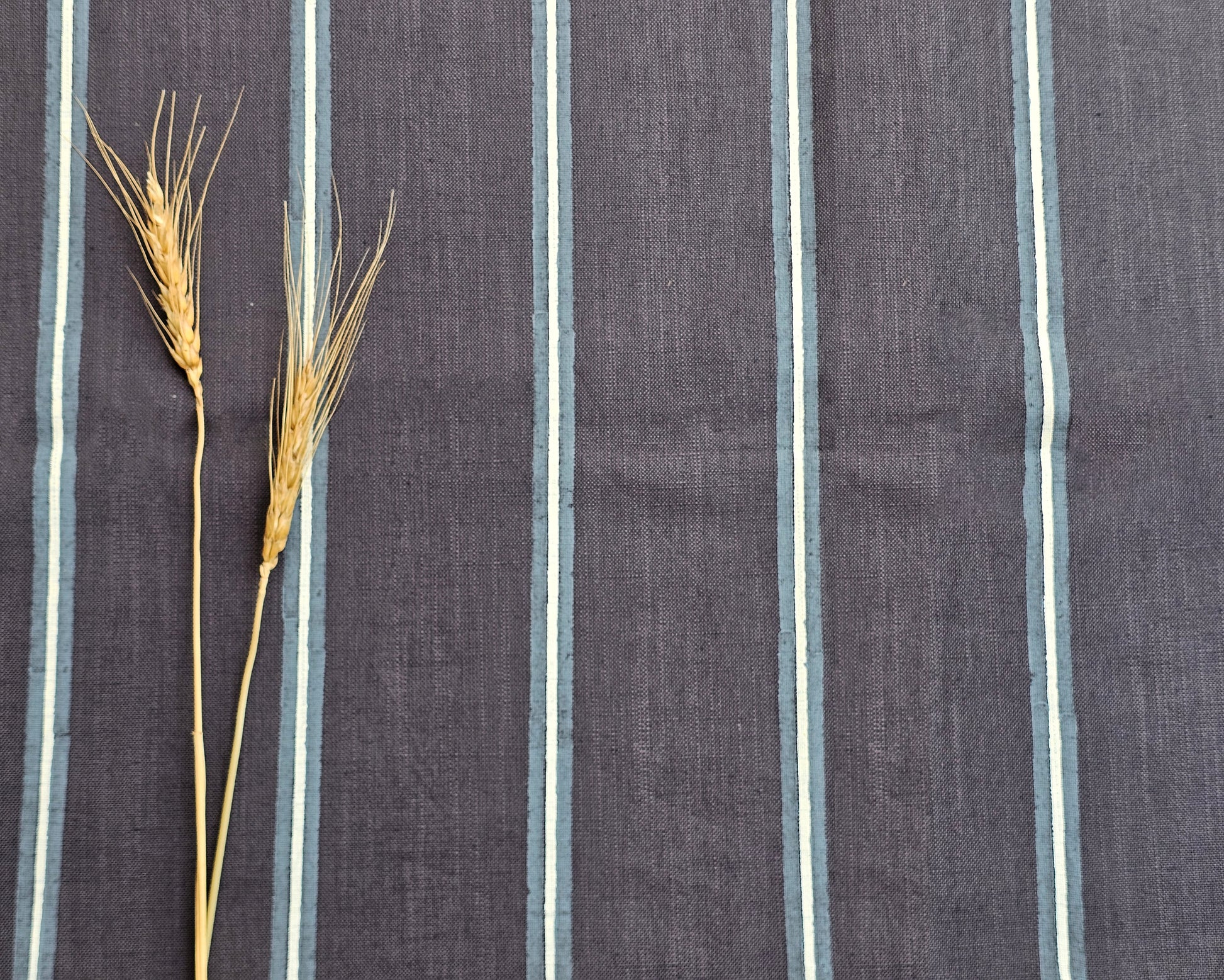 Pinstripe Fabric,Grey & Black