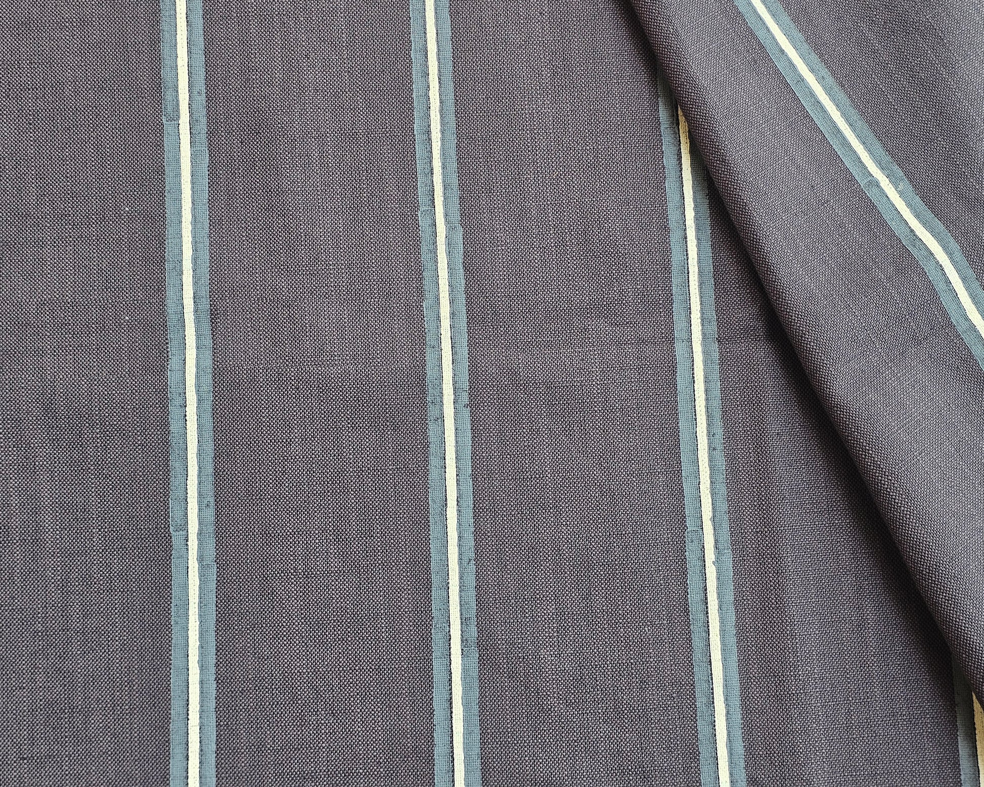 Pinstripe Fabric,Grey & Black