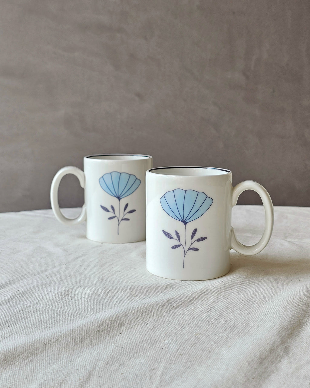Ice Poppy Mugs (Set of 2)