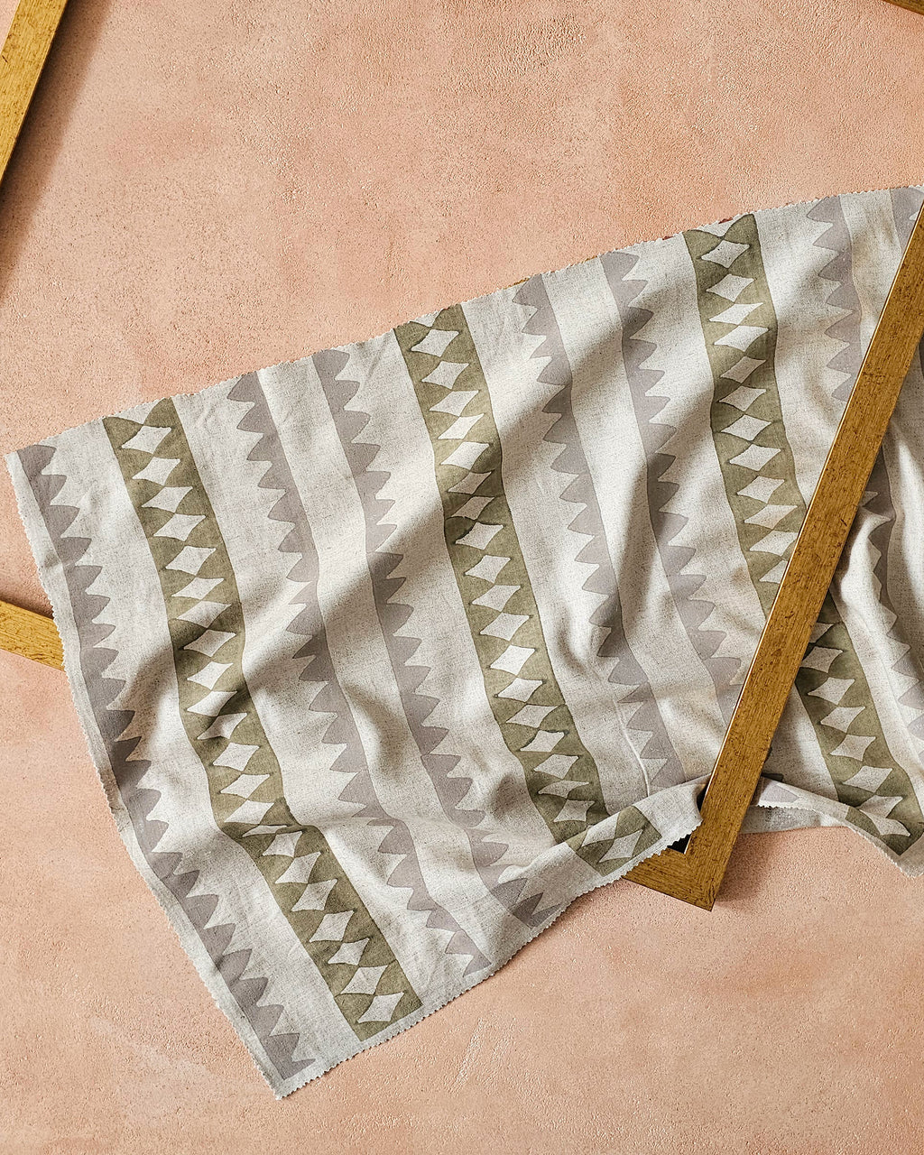 Ribbon, Beige & Sage Green