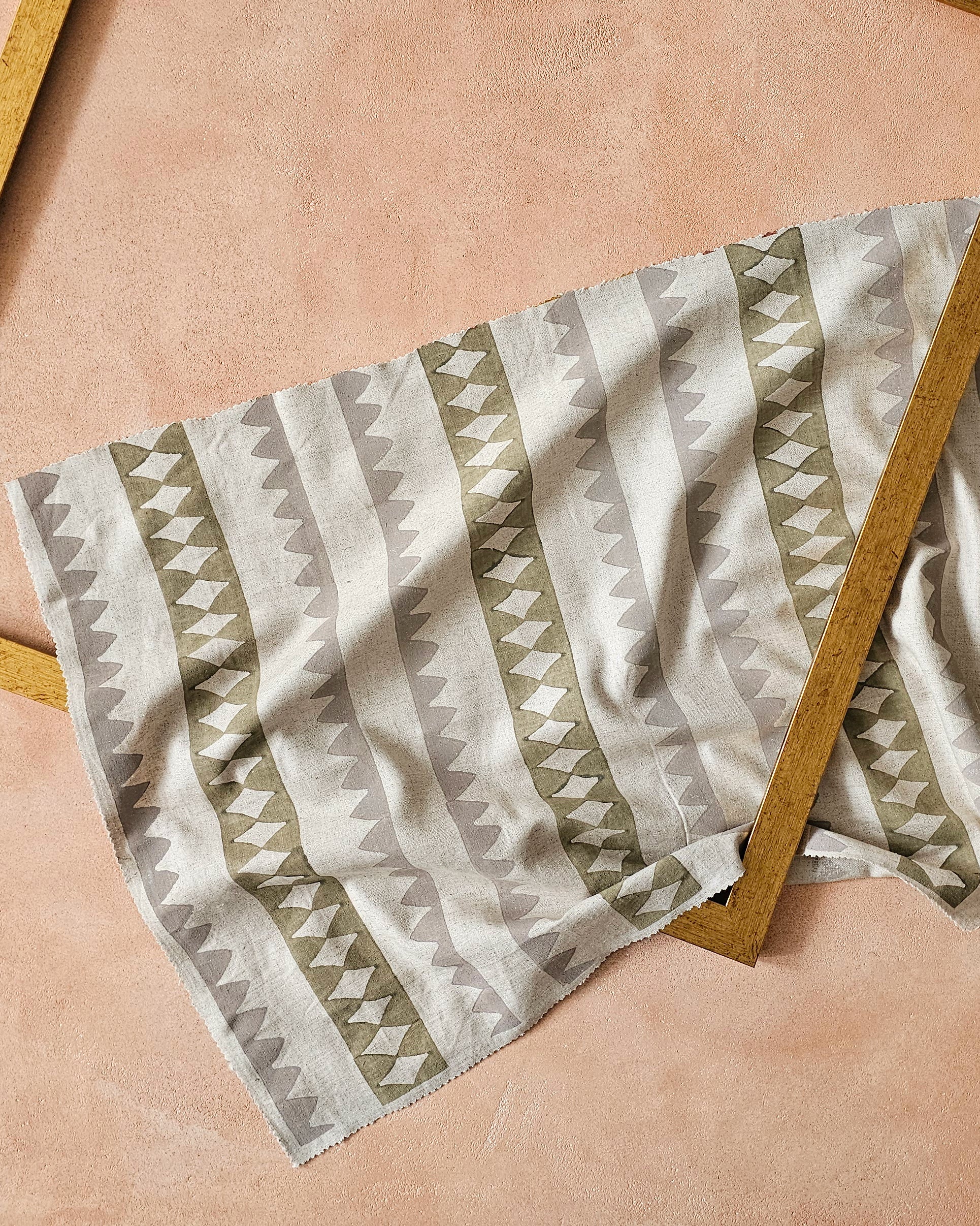 Ribbon, Beige & Sage Green