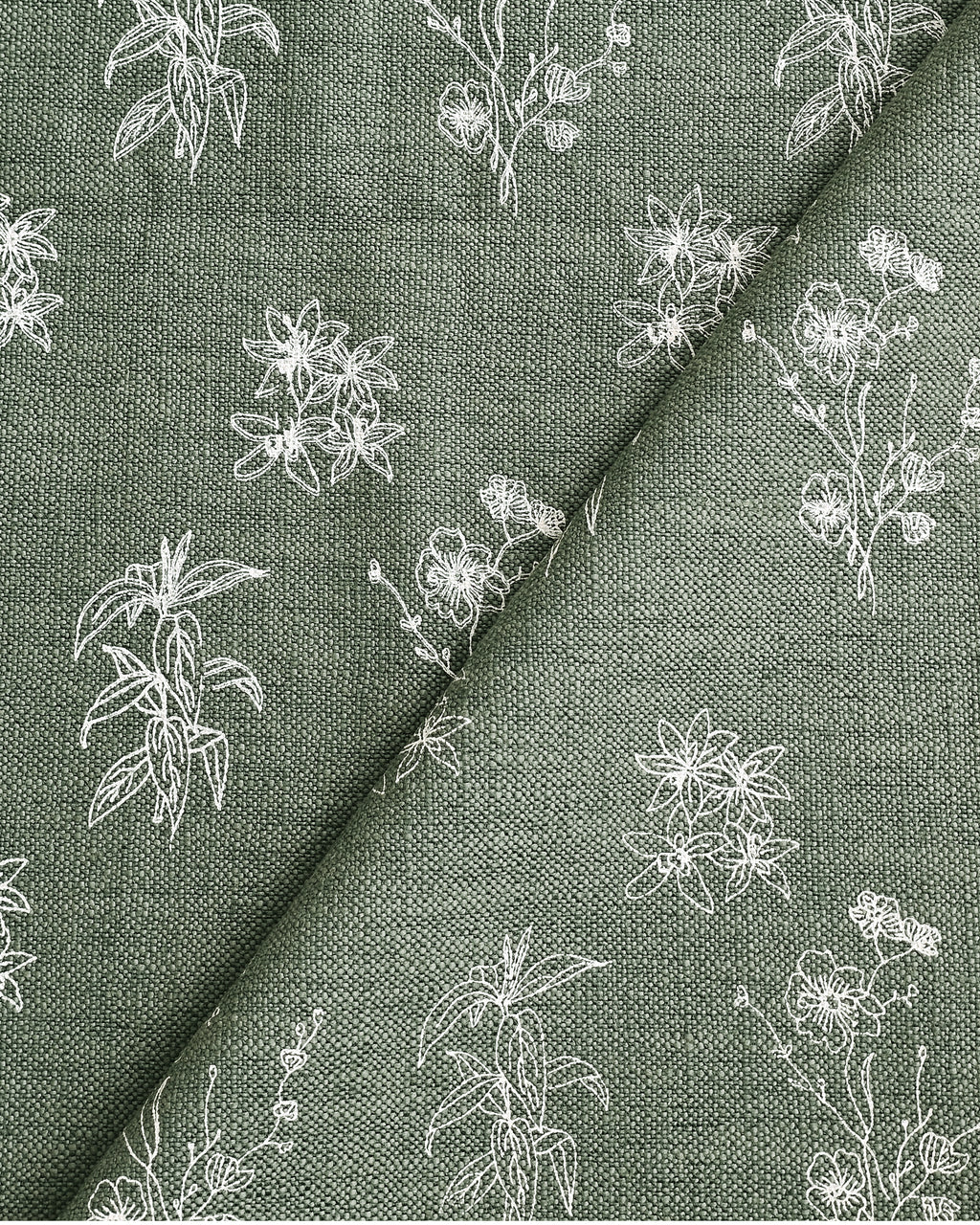 Wildflower Fabric, Green