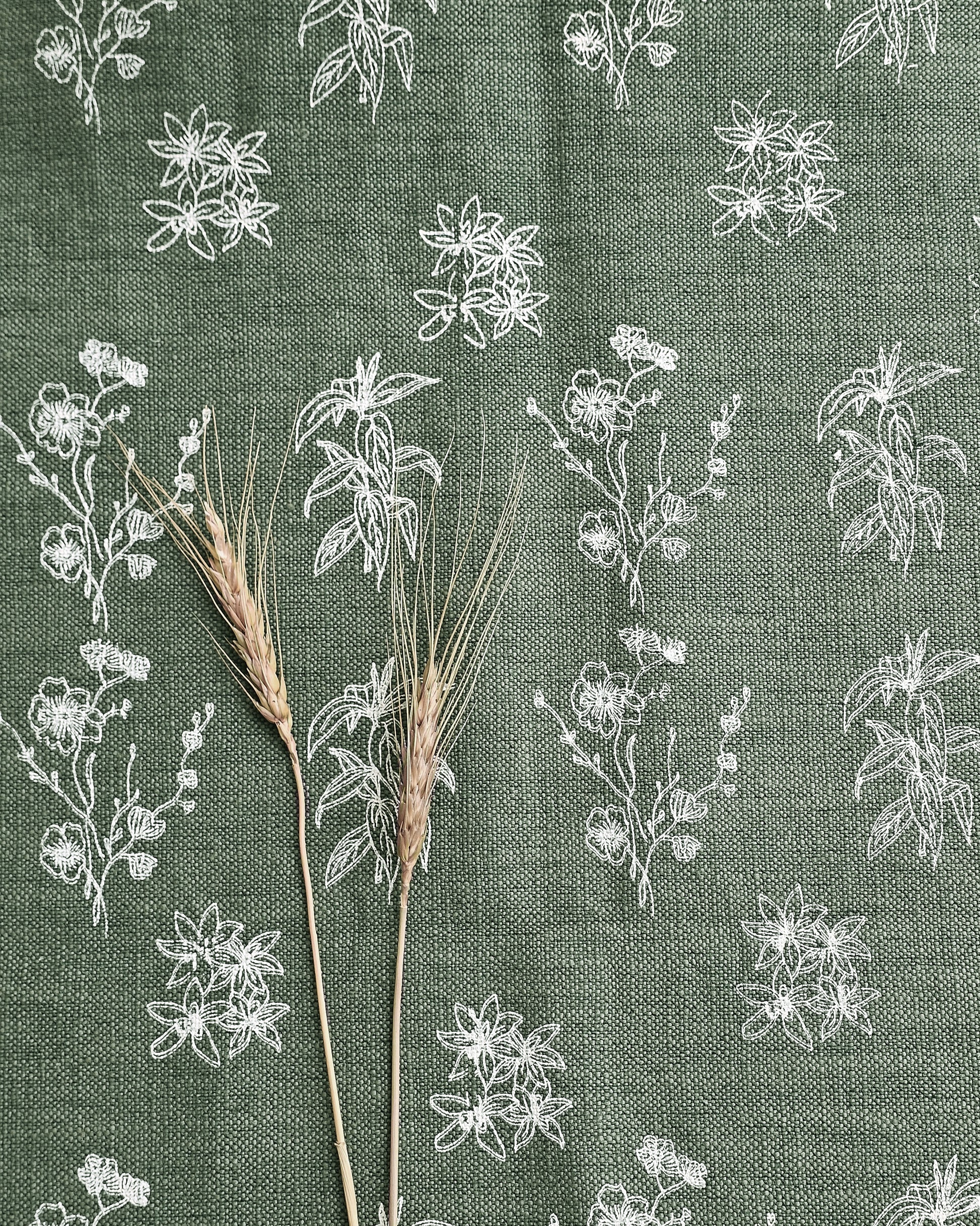 Wildflower Fabric, Green