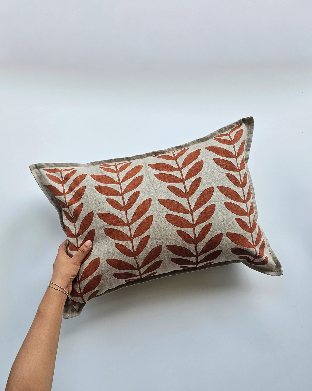 Sagevine Lumbar Cushion Cover, Terracotta( 14"x20" )