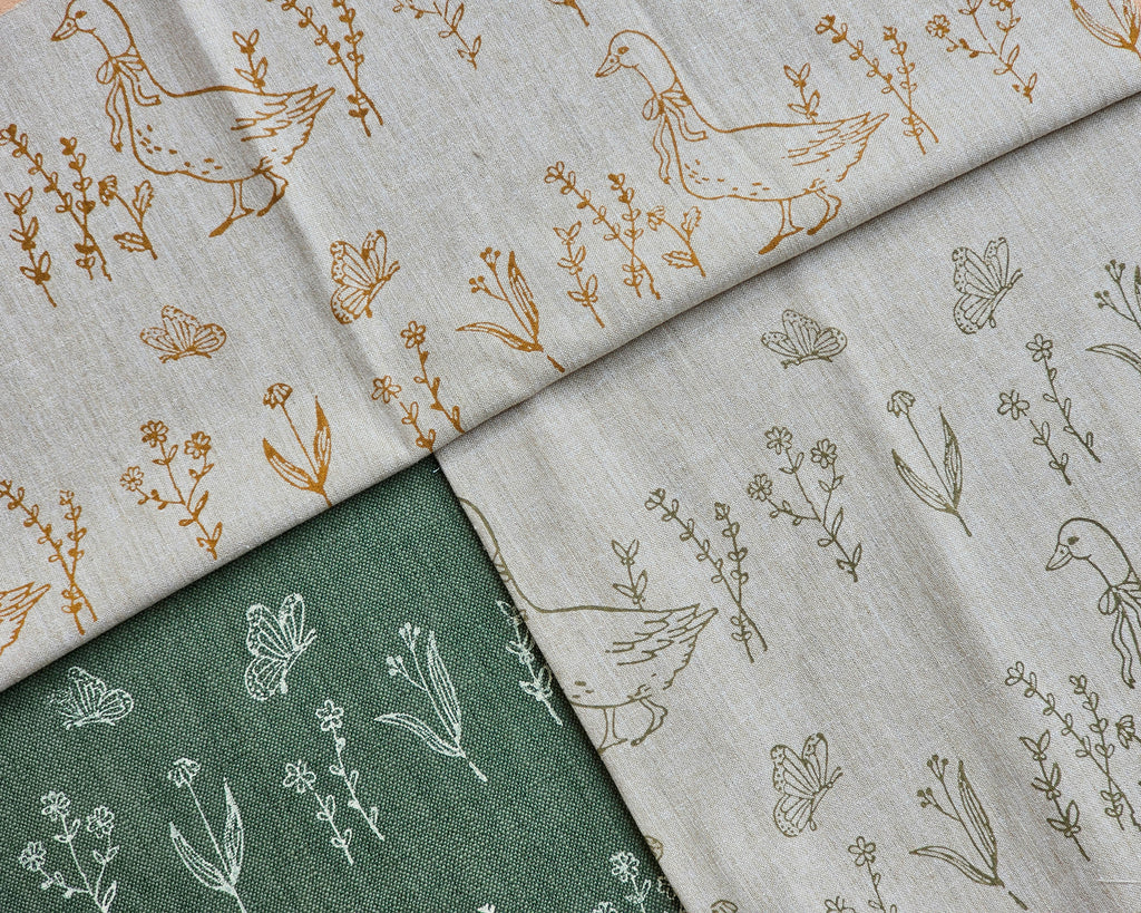 Sunny Duck Fabric, White