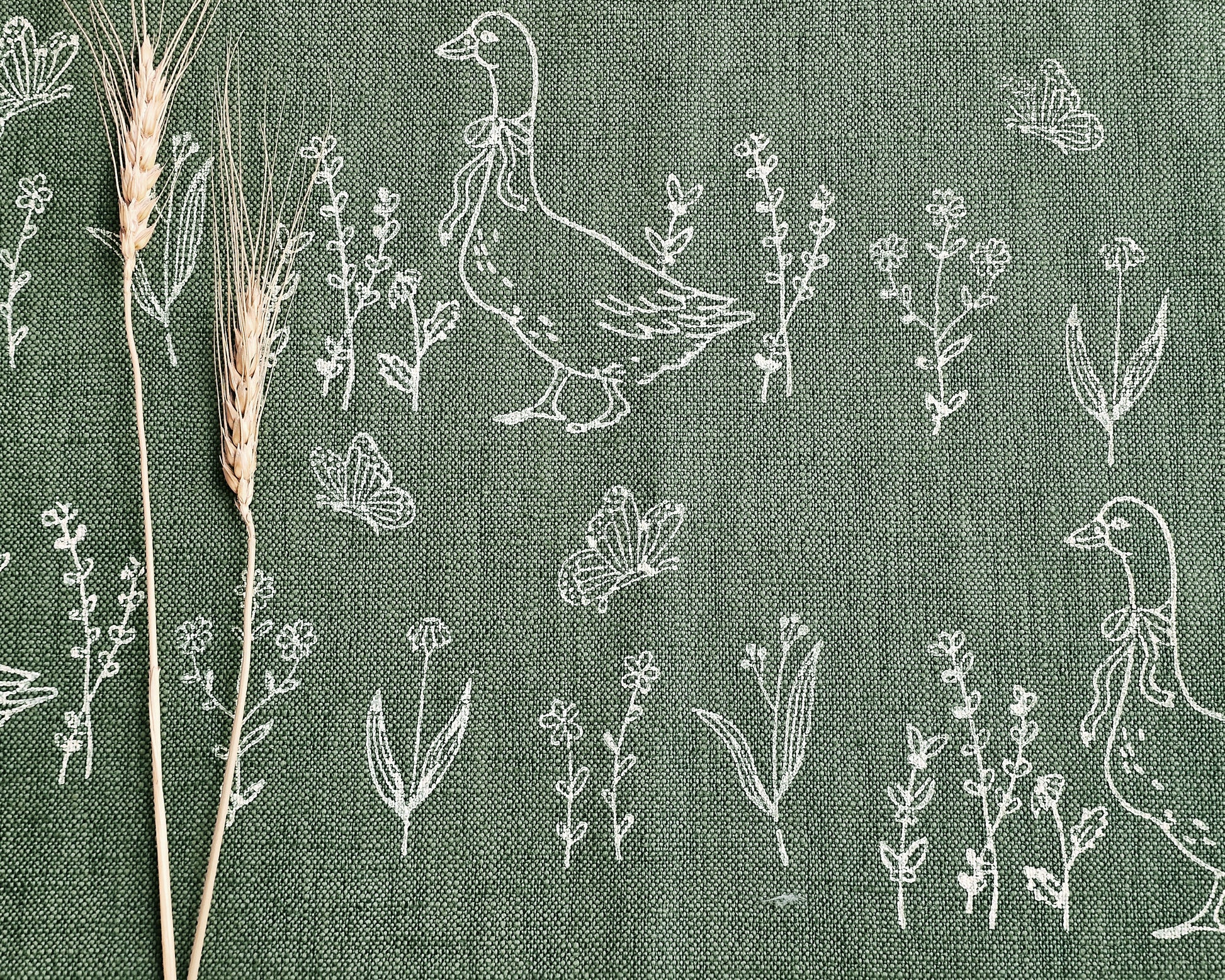Sunny Duck Fabric, White