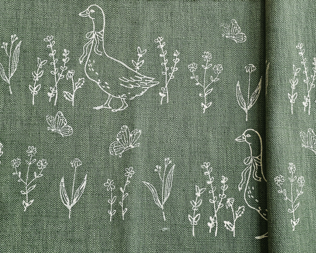 Sunny Duck Fabric, White