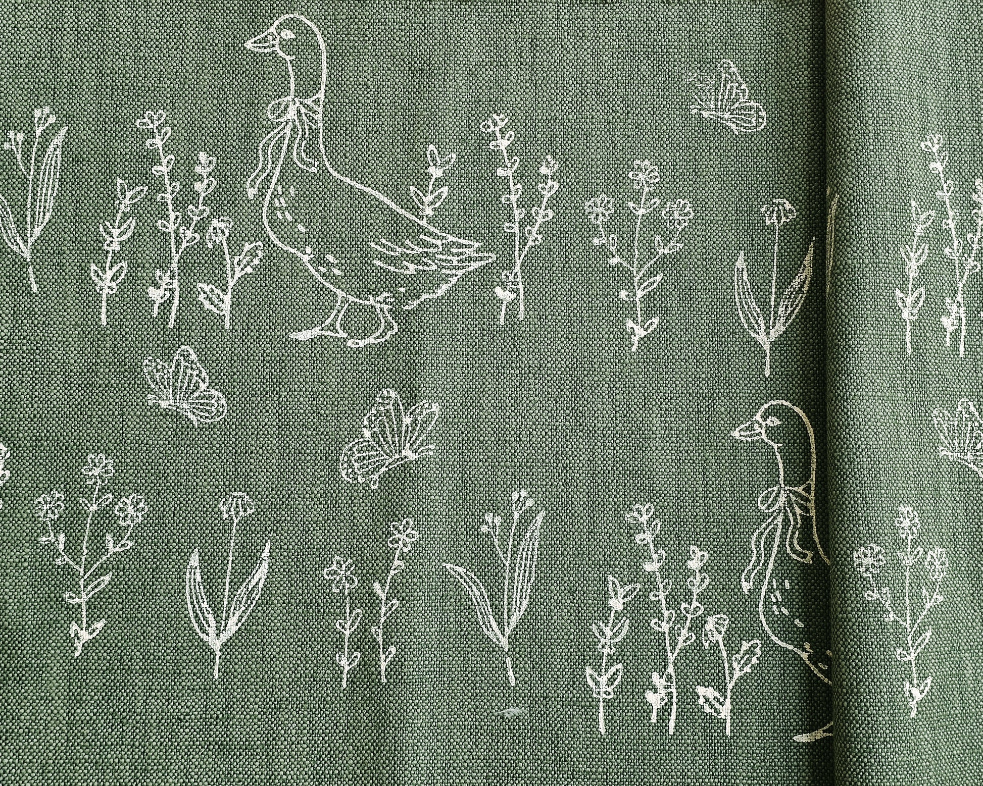 Sunny Duck Fabric, White