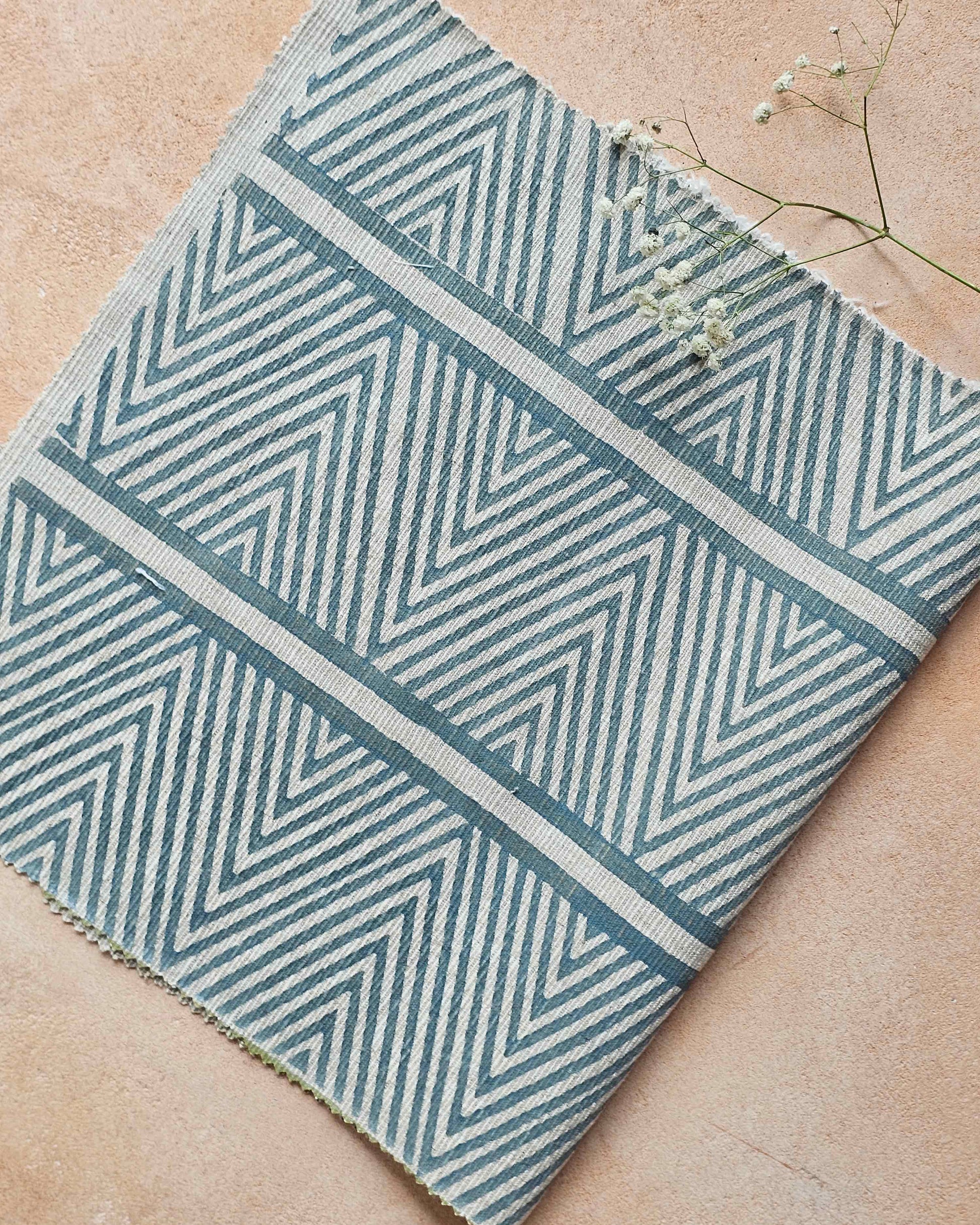 Taal Fabric, Steel Blue
