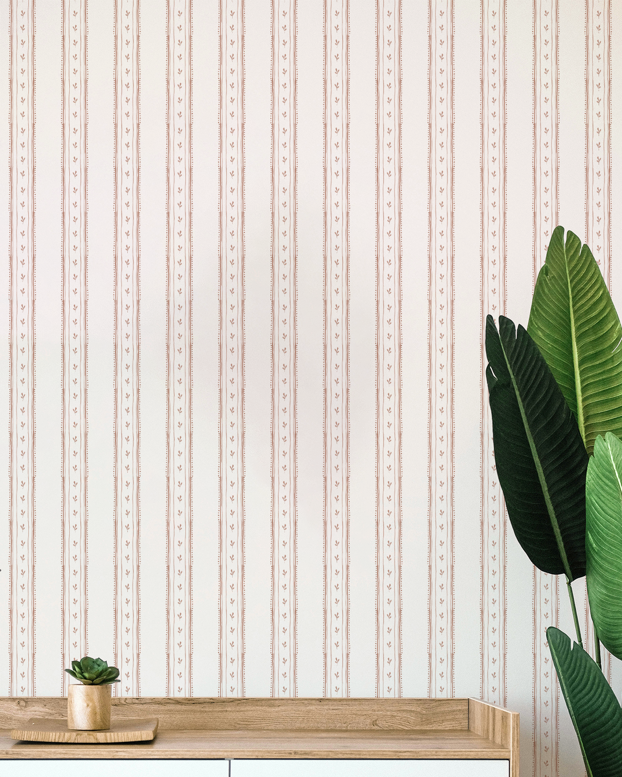 Vera Stripe Wallpaper, Rust