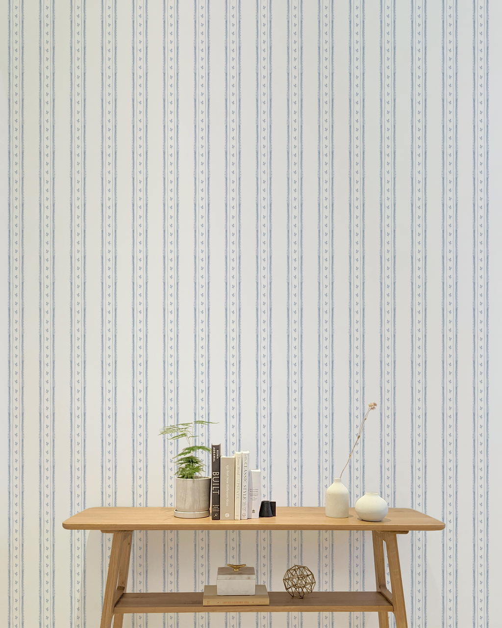 Vera Stripe Wallpaper, Blue